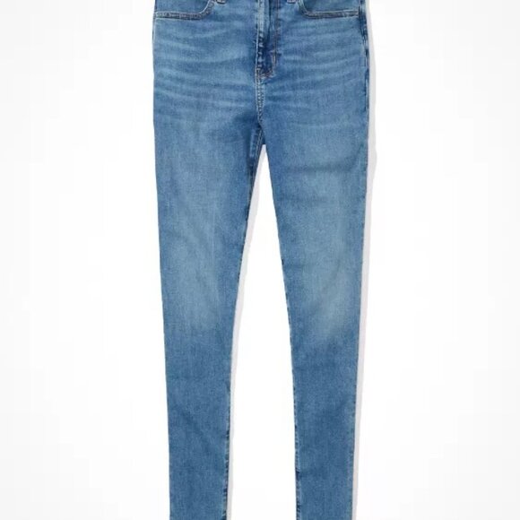 "NWT" American Eagle Super Stretch Super Hi-Rise Jeggings- Light Aglow-‎ Size 2 - Picture 2 of 13